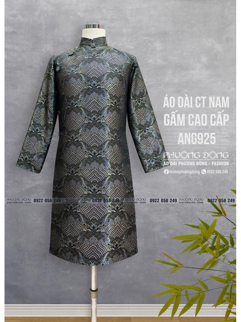 Áo Dài Cách Tân Nam Gấm Cao Cấp ANG925